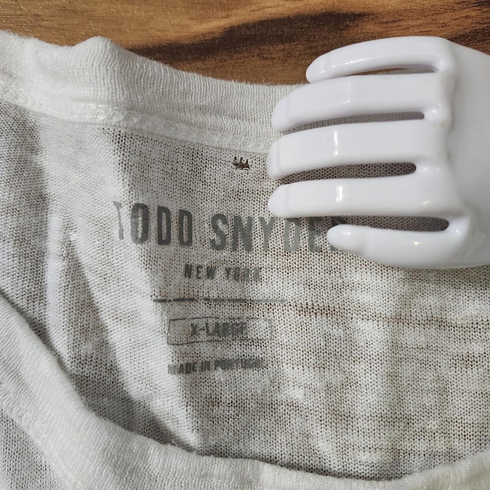 Todd Snyder Linen Pocket T-Shirt White Size XL - Picture 7 of 12